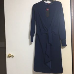 Navy classy tie dress
